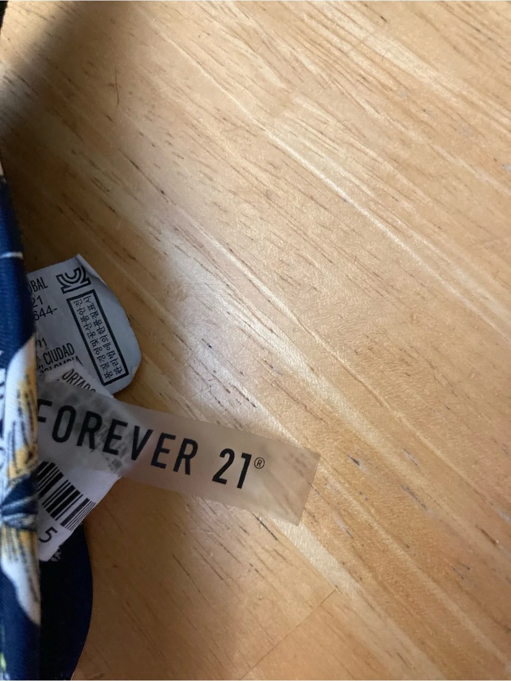 Forever 21 Navy Floral Triangle Bikini Top